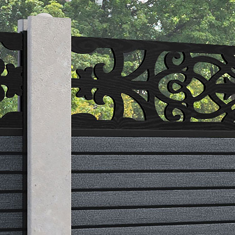 Hudson Windsor Fence Panel - Anthracite - for existing concrete posts