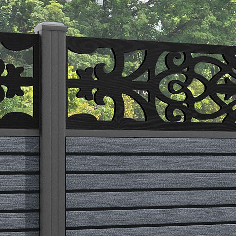 Hudson Windsor Fence Panel - Anthracite - with our aluminium posts