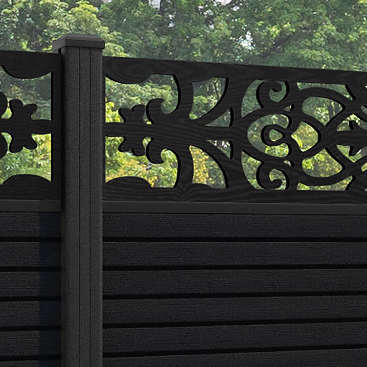 Hudson Windsor Fence Panel - Black - with our composite posts