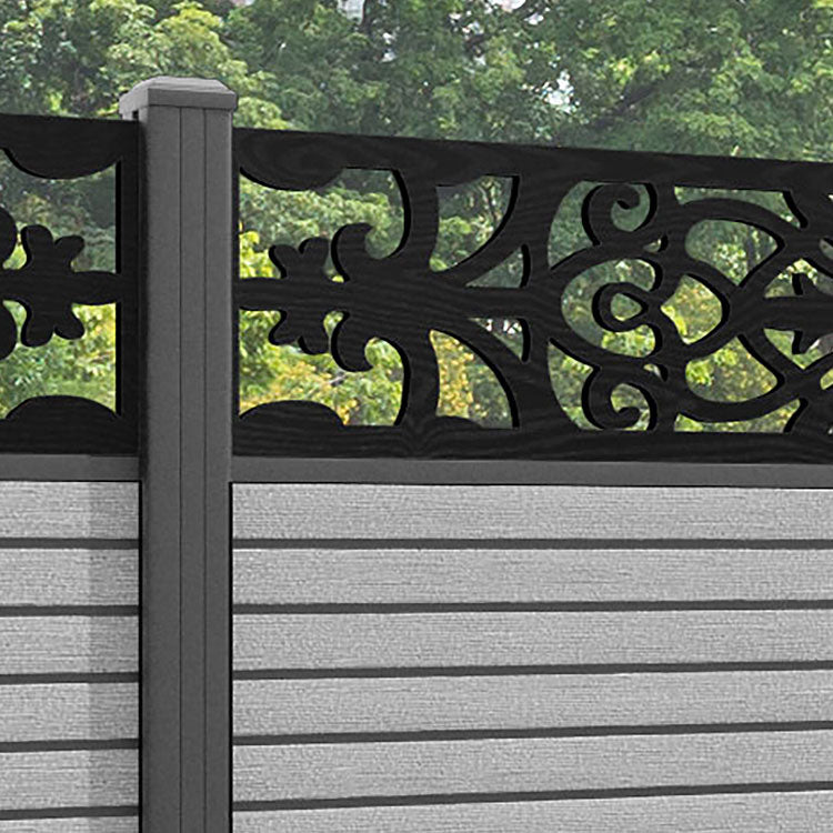 Hudson Windsor Fence Panel - Light Grey - with our aluminium posts