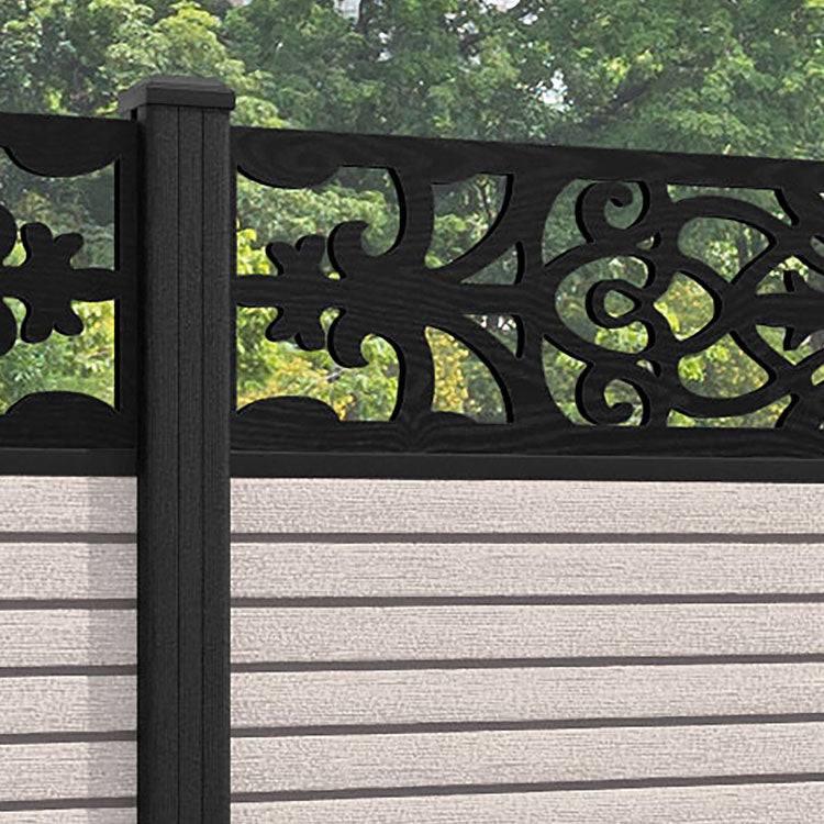 Hudson Windsor Fence Panel - Mid Stone - with our composite posts