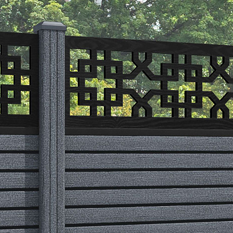 Hudson Zaria Fence Panel - Anthracite - with our composite posts