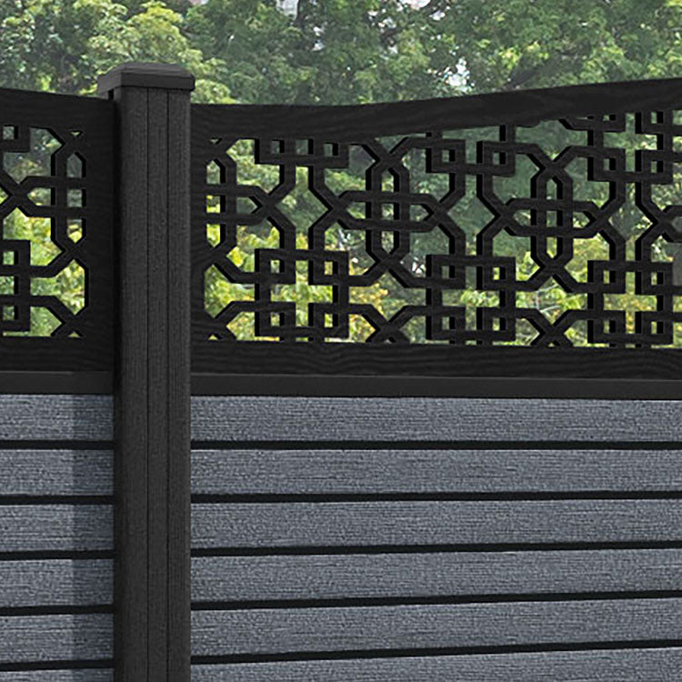 Hudson Zaria Curved Top Fence Panel - Anthracite - with our composite posts