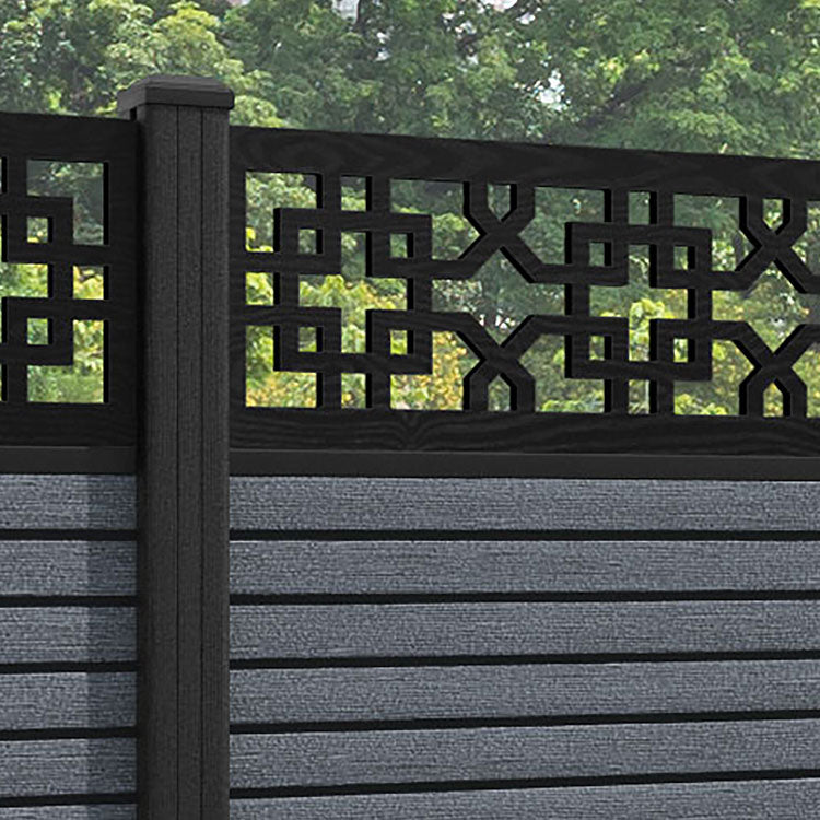 Hudson Zaria Fence Panel - Anthracite - with our composite posts