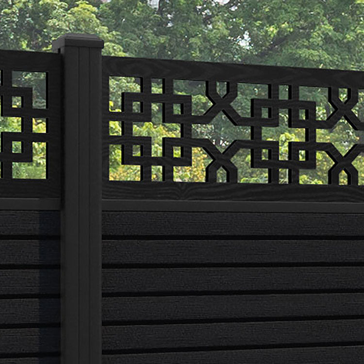 Hudson Zaria Fence Panel - Black - with our aluminium posts