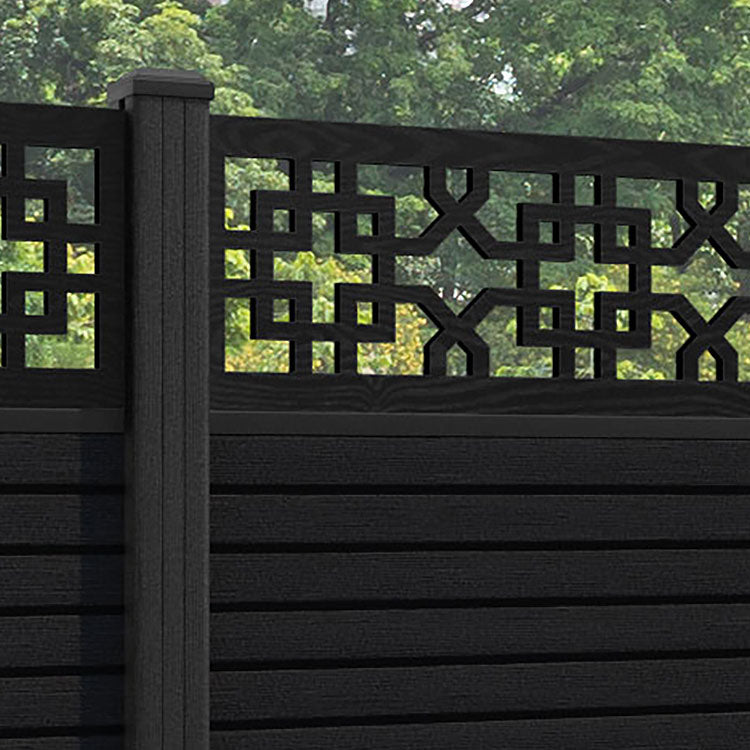 Hudson Zaria Fence Panel - Black - with our composite posts