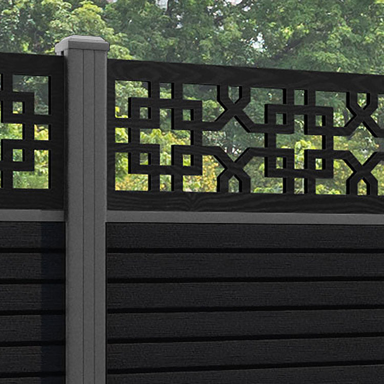 Hudson Zaria Fence Panel - Black - with our aluminium posts