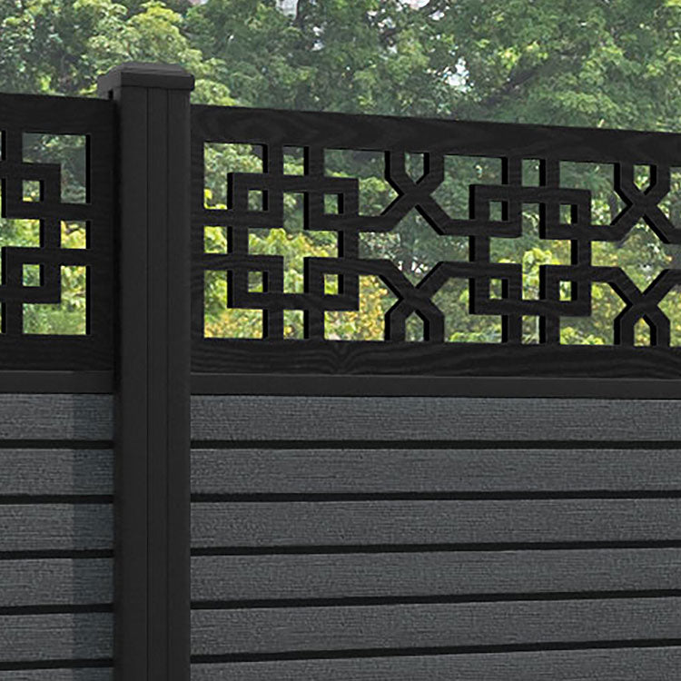 Hudson Zaria Fence Panel - Dark Grey - with our aluminium posts