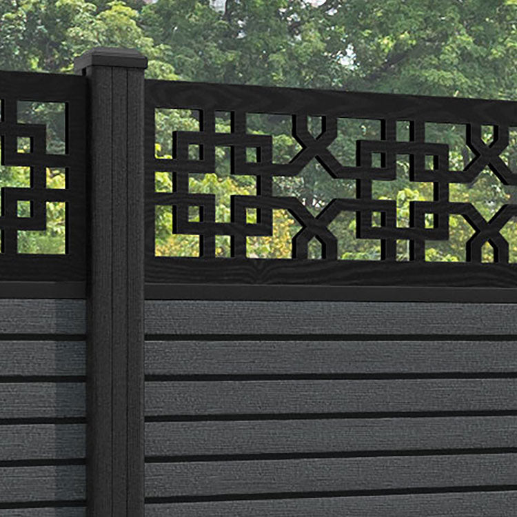 Hudson Zaria Fence Panel - Dark Grey - with our composite posts