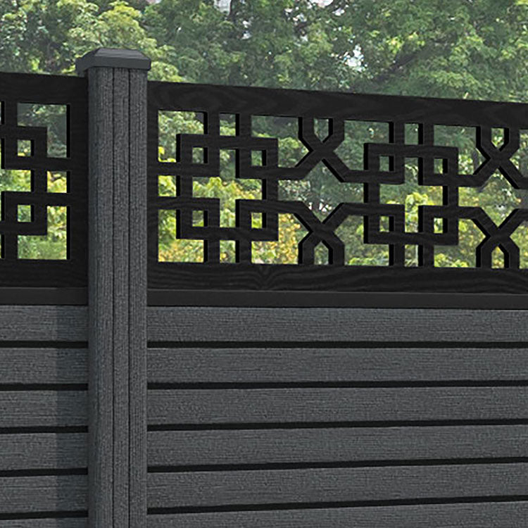 Hudson Zaria Fence Panel - Dark Grey - with our composite posts