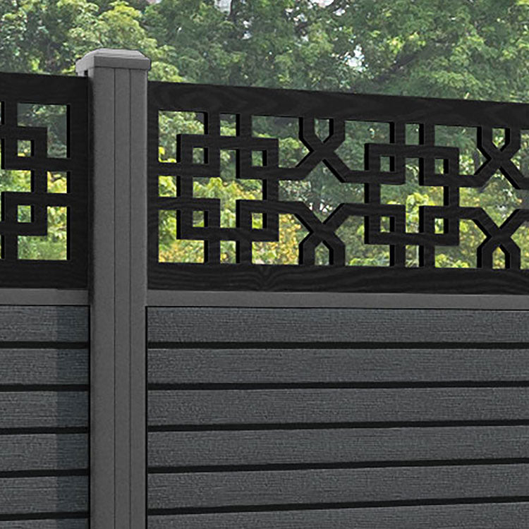 Hudson Zaria Fence Panel - Dark Grey - with our aluminium posts