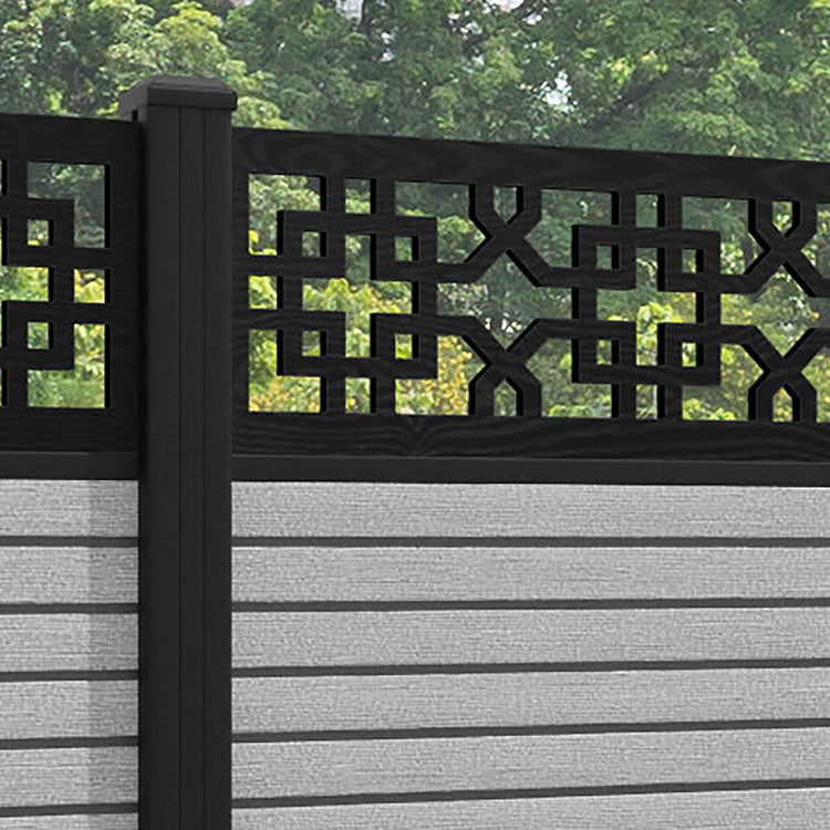 Hudson Zaria Fence Panel - Light Grey - with our aluminium posts