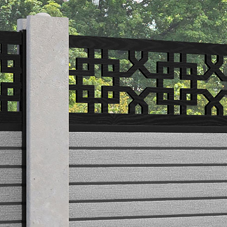 Hudson Zaria Fence Panel - Light Grey - for existing concrete posts