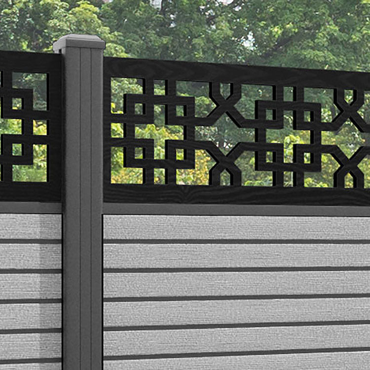 Hudson Zaria Fence Panel - Light Grey - with our aluminium posts