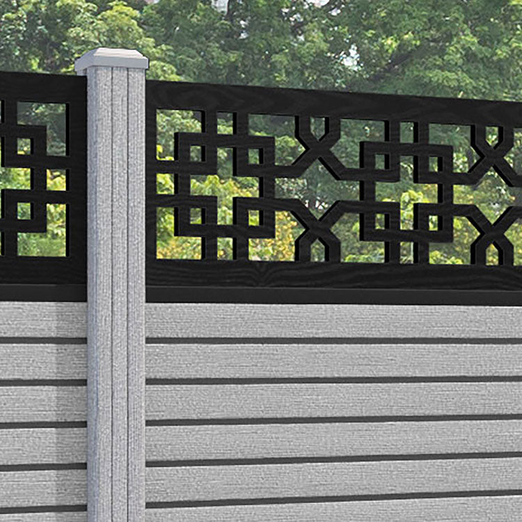 Hudson Zaria Fence Panel - Light Grey - with our composite posts