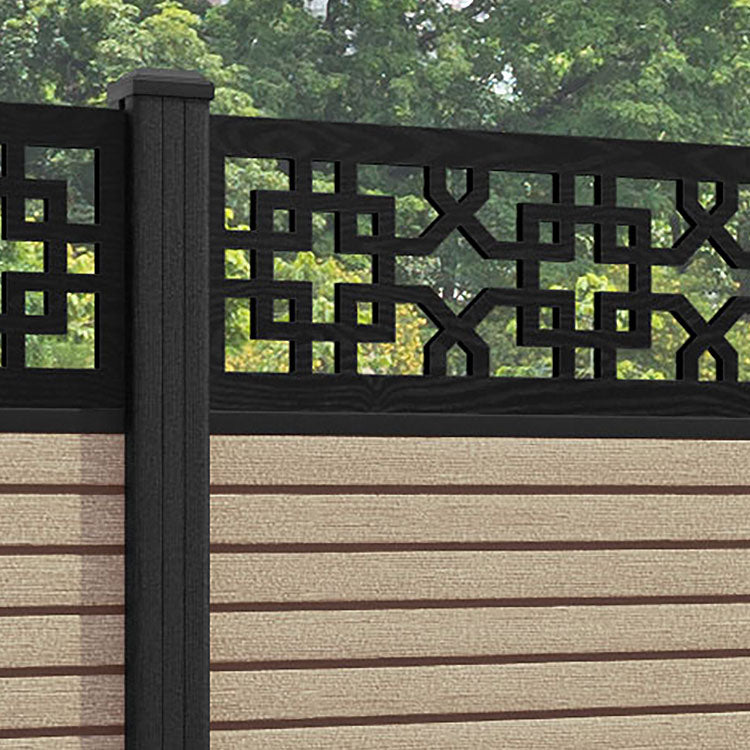 Hudson Zaria Fence Panel - Light Oak - with our composite posts