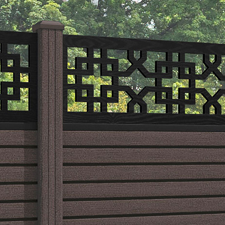 Hudson Zaria Fence Panel - Mid Brown - with our composite posts