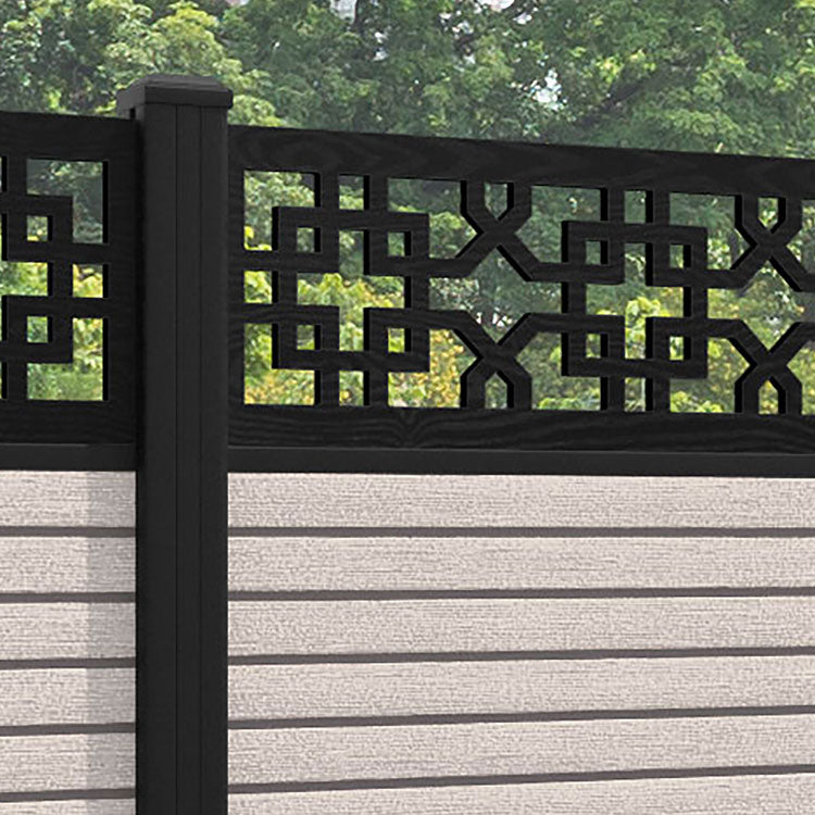 Hudson Zaria Fence Panel - Mid Stone - with our aluminium posts