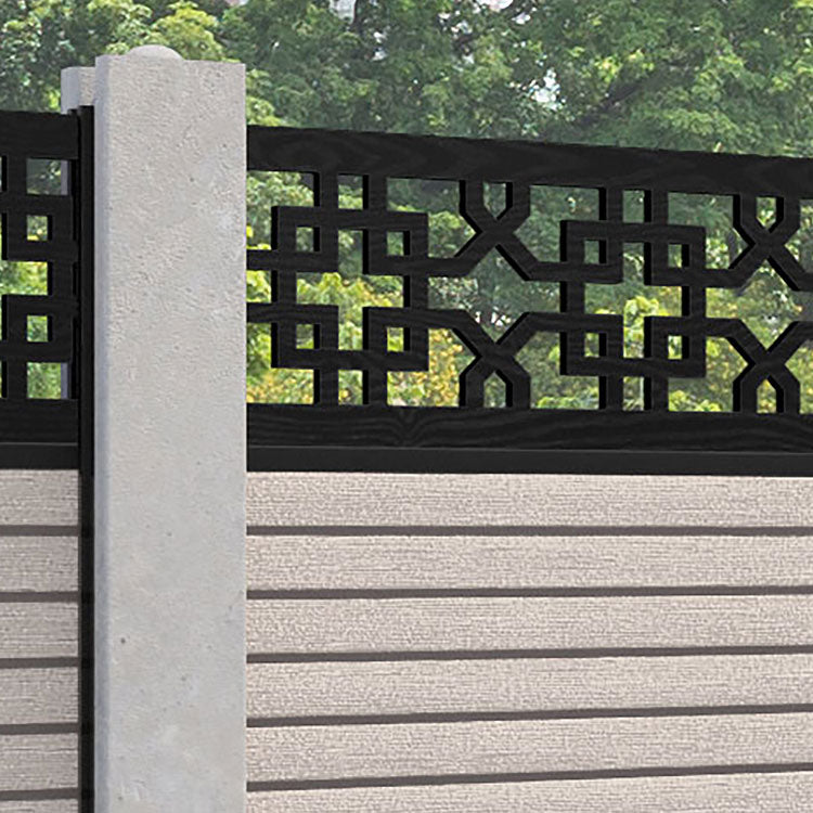 Hudson Zaria Fence Panel - Mid Stone - for existing concrete posts
