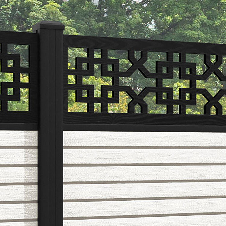 Hudson Zaria Fence Panel - Light Stone - with our aluminium posts