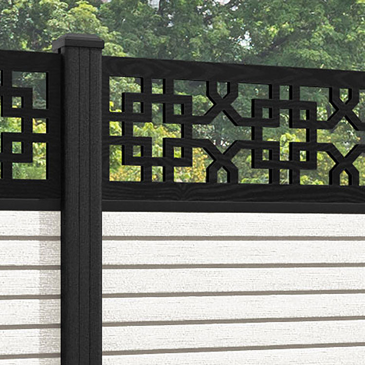 Hudson Zaria Fence Panel - Light Stone - with our composite posts