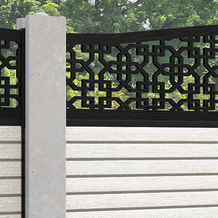 Hudson Zaria Curved Top Fence Panel - Light Stone - for existing concrete posts