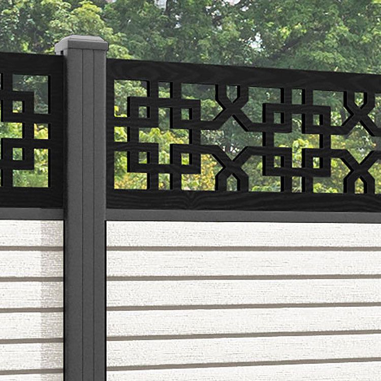Hudson Zaria Fence Panel - Light Stone - with our aluminium posts