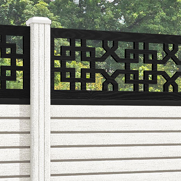 Hudson Zaria Fence Panel - Light Stone - with our composite posts