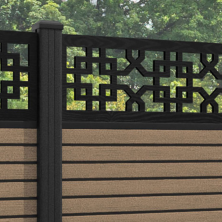 Hudson Zaria Fence Panel - Teak - with our composite posts