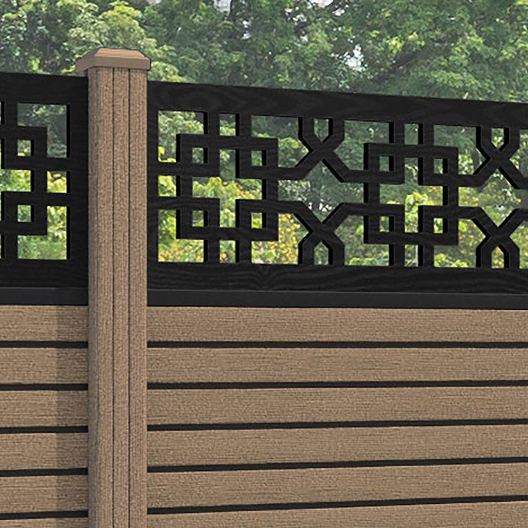 Hudson Zaria Fence Panel - Teak - with our composite posts