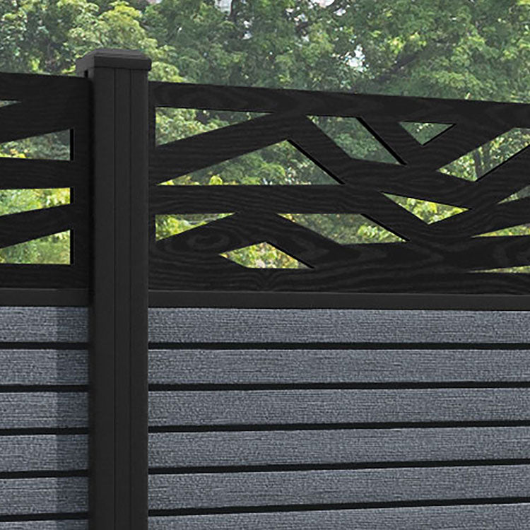 Hudson Zenith Fence Panel - Anthracite - with our aluminium posts