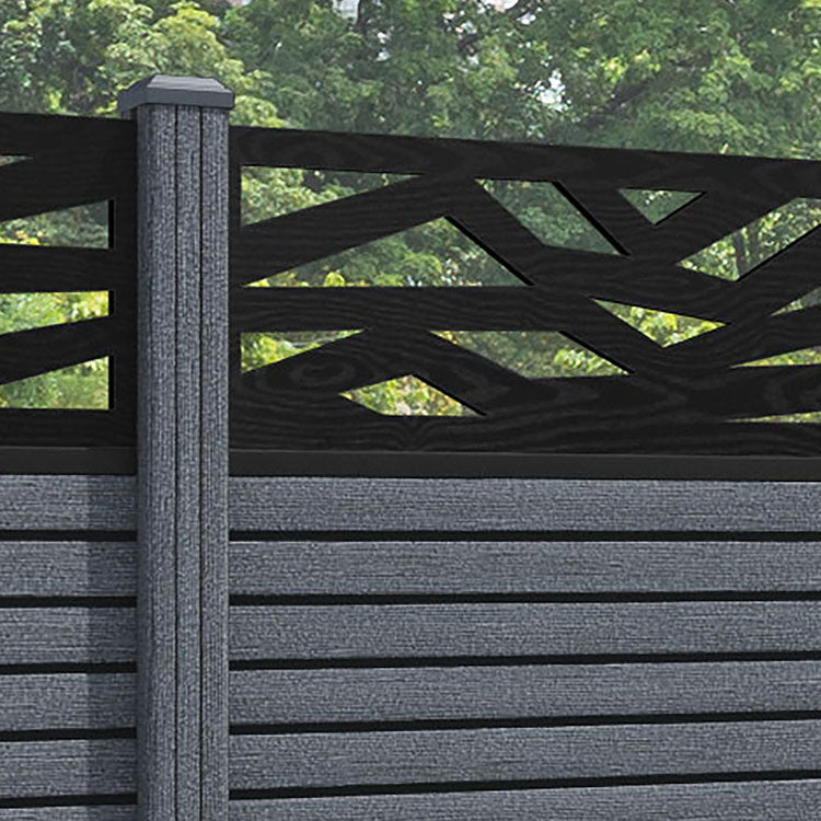 Hudson Zenith Fence Panel - Anthracite - with our composite posts