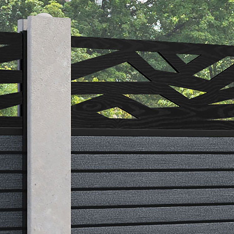 Hudson Zenith Fence Panel - Anthracite - for existing concrete posts