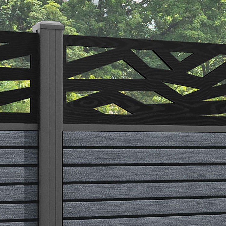 Hudson Zenith Fence Panel - Anthracite - with our aluminium posts