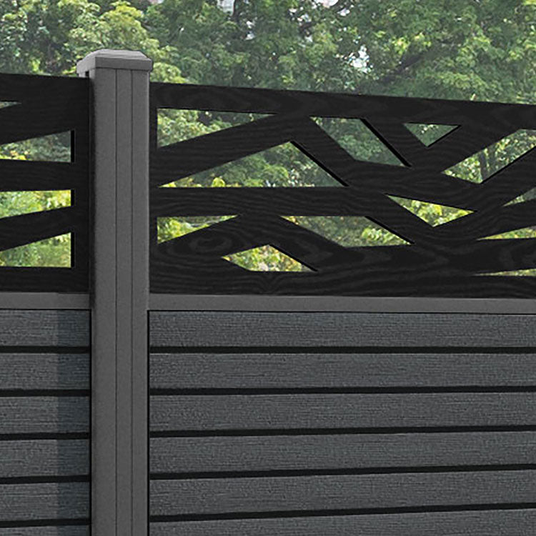 Hudson Zenith Fence Panel - Dark Grey - with our aluminium posts