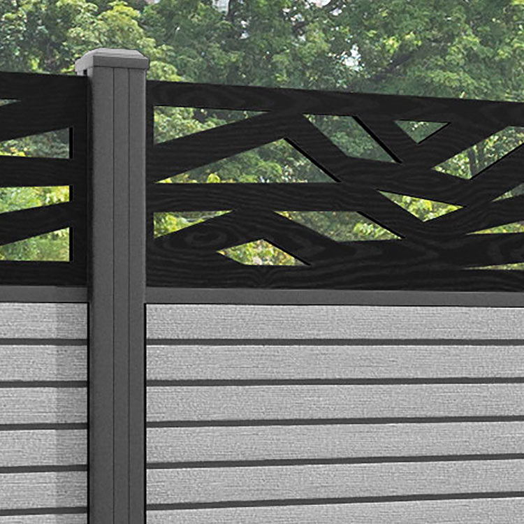Hudson Zenith Fence Panel - Light Grey - with our aluminium posts