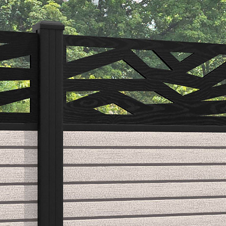 Hudson Zenith Fence Panel - Mid Stone - with our aluminium posts