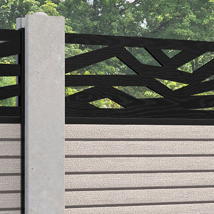 Hudson Zenith Fence Panel - Mid Stone - for existing concrete posts