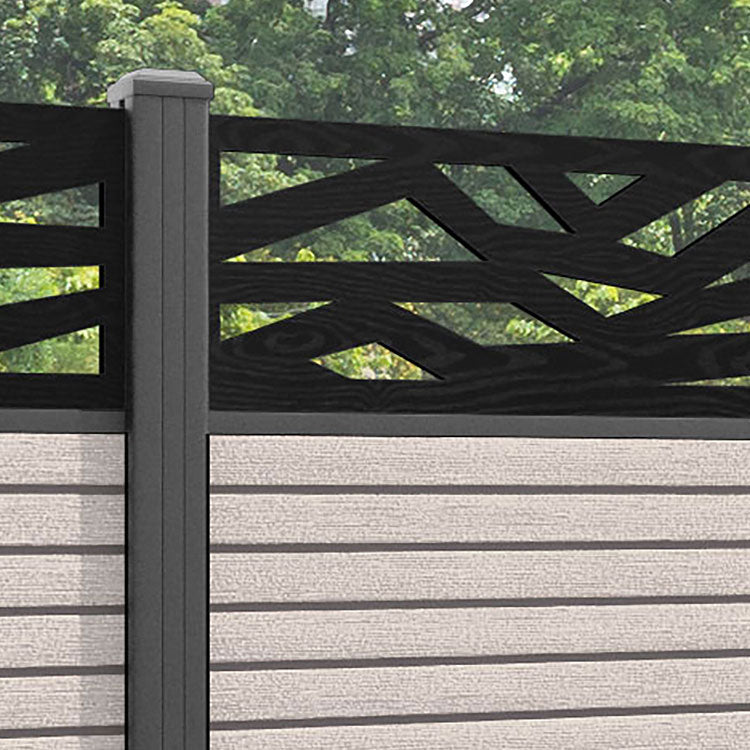 Hudson Zenith Fence Panel - Mid Stone - with our aluminium posts