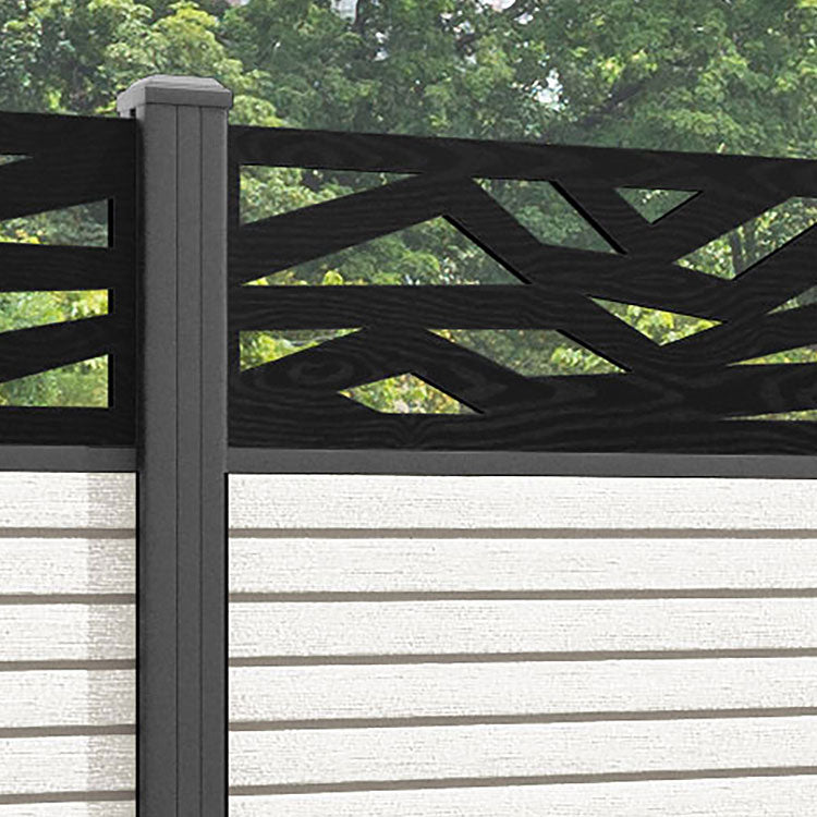 Hudson Zenith Fence Panel - Light Stone - with our aluminium posts