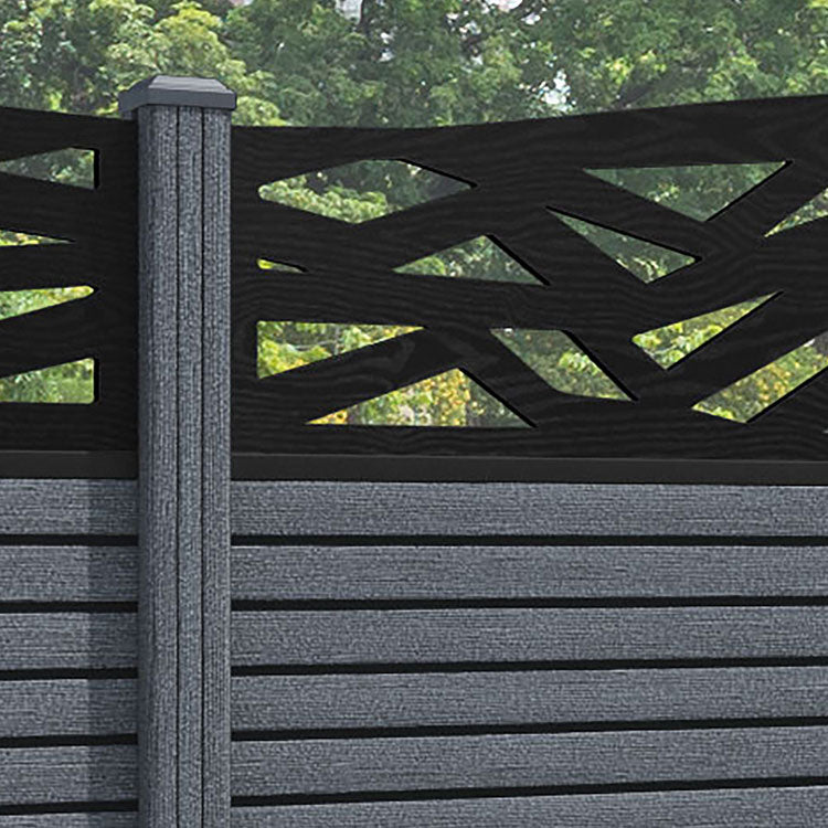 Hudson Zenith Curved Top Fence Panel - Anthracite - with our composite posts