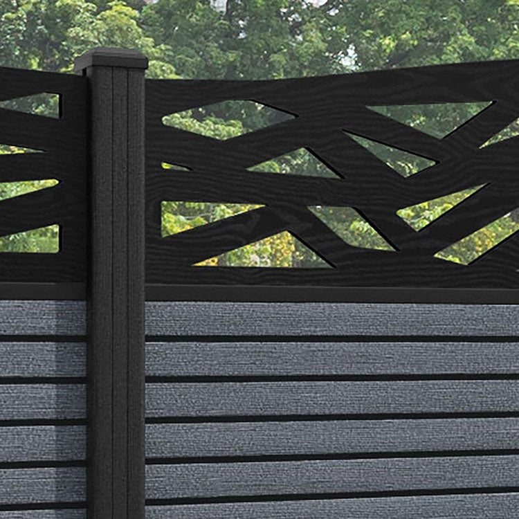 Hudson Zenith Curved Top Fence Panel - Anthracite - with our composite posts