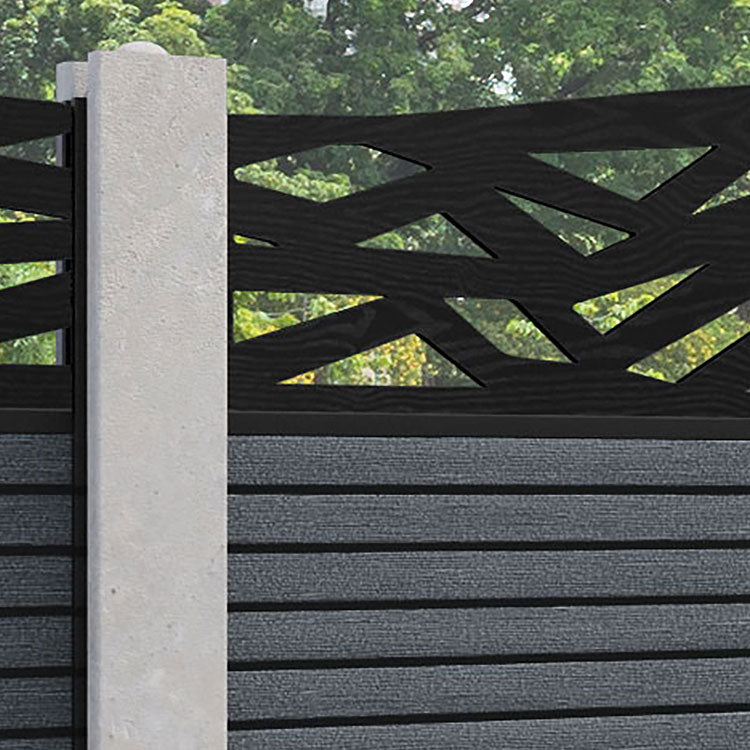 Hudson Zenith Curved Top Fence Panel - Anthracite - for existing concrete posts