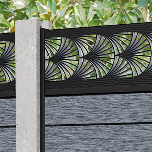 Fusion Laurel Fence Panel - Anthracite - for existing concrete posts