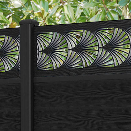 Classic Laurel Fence Panel - Black - with our aluminium posts