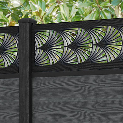 Classic Laurel Fence Panel - Dark Grey - with our composite posts