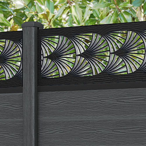 Classic Laurel Fence Panel - Dark Grey - with our composite posts