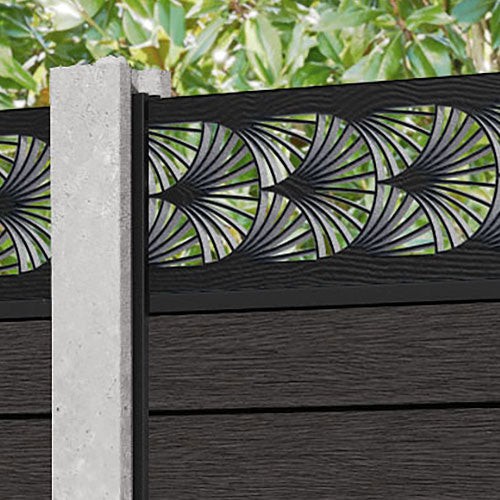 Fusion Laurel Fence Panel - Dark Oak - for existing concrete posts