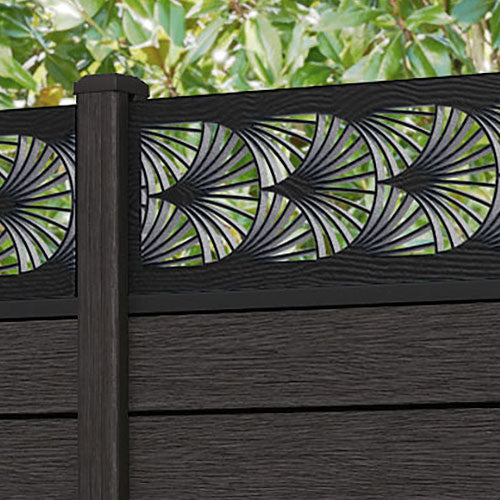 Fusion Laurel Fence Panel - Dark Oak - with our composite posts