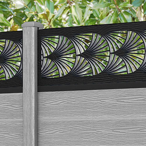 Classic Laurel Fence Panel - Light Grey - with our composite posts